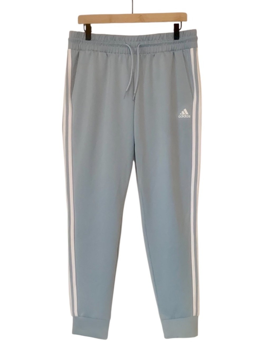 Adidas Women's Aeroready 3-Stripe Light Blue Joggers Sweatpants Large L - Picture 3 of 8